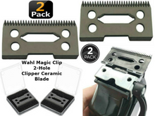 Load image into Gallery viewer, Wahl Magic Clip 2 Hole Clipper ceramic cutter blade 2pcs Black Ceramic Blades