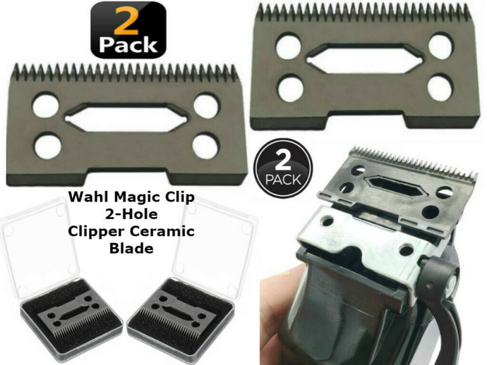 Wahl Magic Clip 2 Hole Clipper ceramic cutter blade 2pcs Black Ceramic Blades