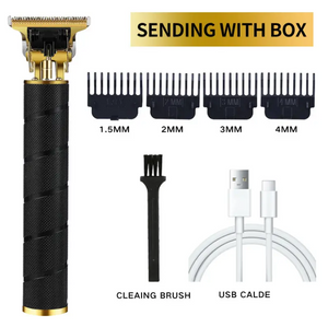 Hair Trimmer For Men, Professional Electric Hair Clippers Beard Trimmer Shaver Electric T Blade Hair Trimmer, Gold