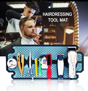 Barber Tool Mat, Silicone Gel Non-Slip Pad Cushion Hairdresser Tools Cushion Barber Shop Salon Accessories